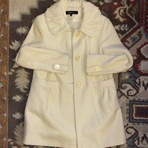 Siena studio large pea coat, glittery, off-white color, heavy lined